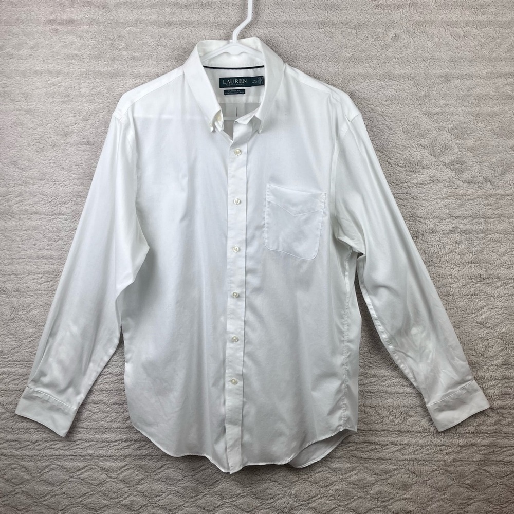 RALPH LAUREN Men's Shirt Sz 16 Button Up White